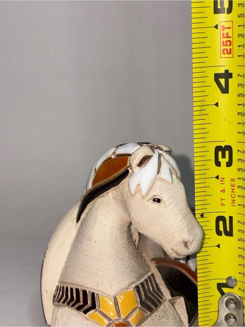 Vintage Artesania Rinconada Pegasus Winged Horse Clay and Tile Figurine Sitting